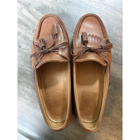 Allen Edmonds Grayson Brown Leather Loafers Men’s Sz 9 D Kiltie Tassel USA made main image 8